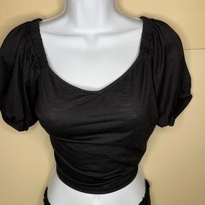 Black off shoulder top